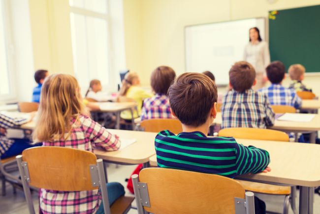 students learning in class